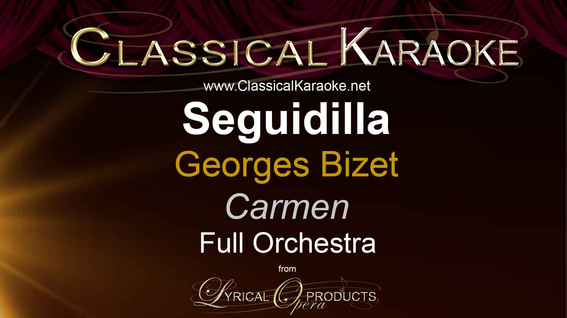 Seguidilla, from Carmen, Full Orchestral Accompaniment (karaoke) track